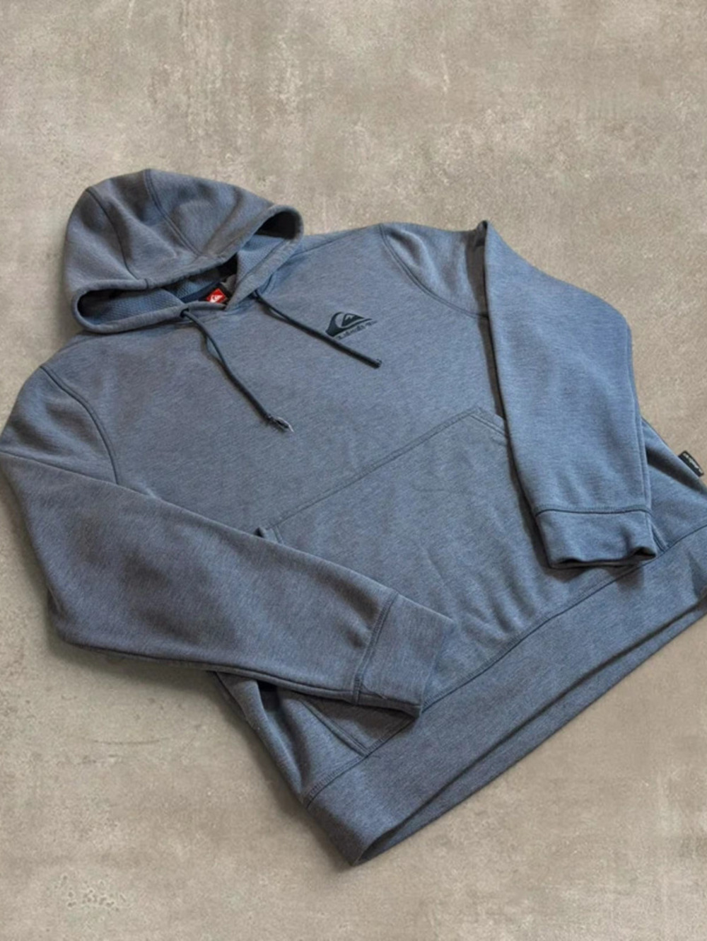 Quiksilver Hoodie Sweatshirt Mens Large L Blue Grey Surf Skate Pullover